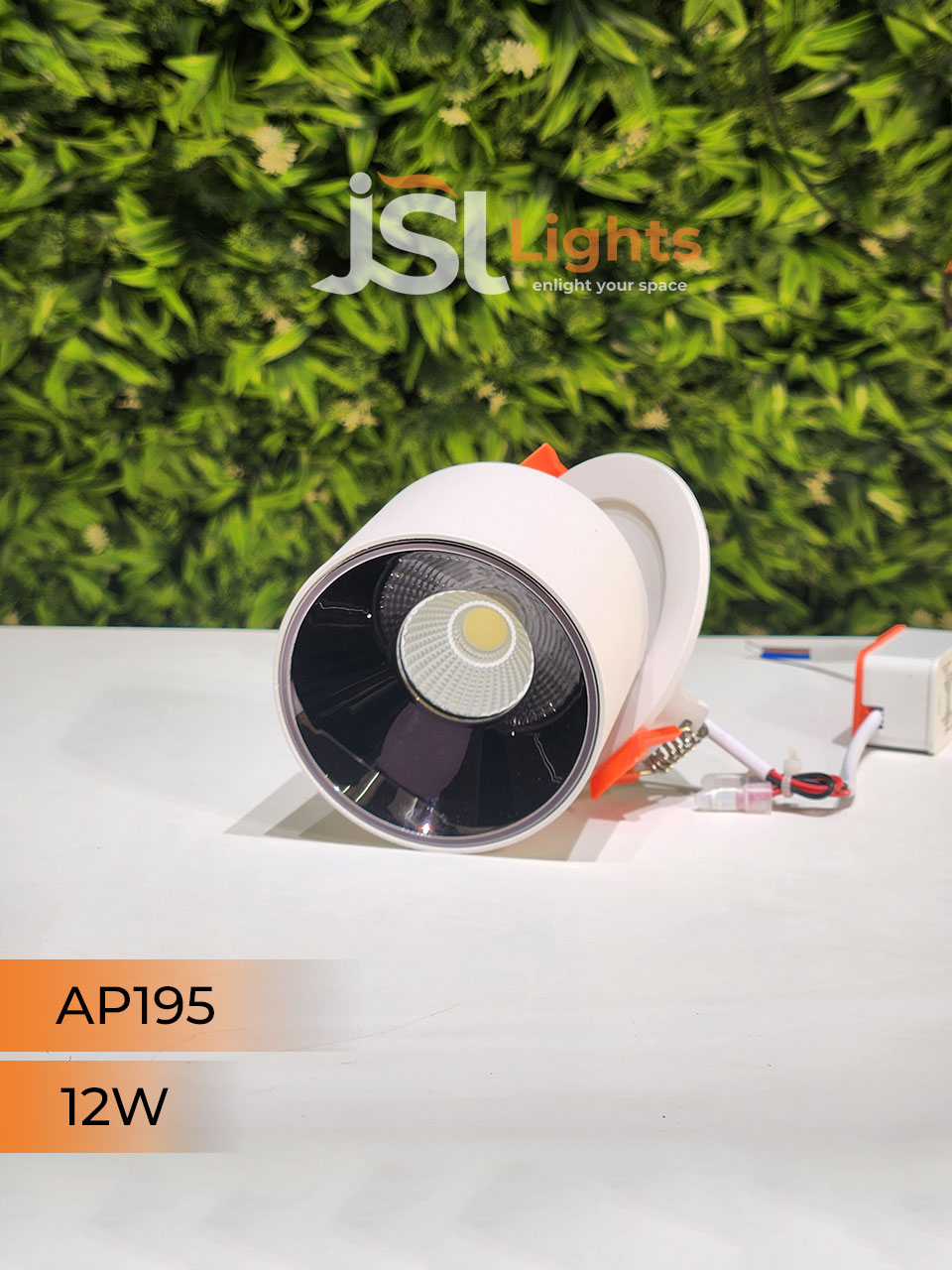 12W Apra White Recessed Cylindrical Downlight 195 for Home Ceiling Cylinder Drum Light