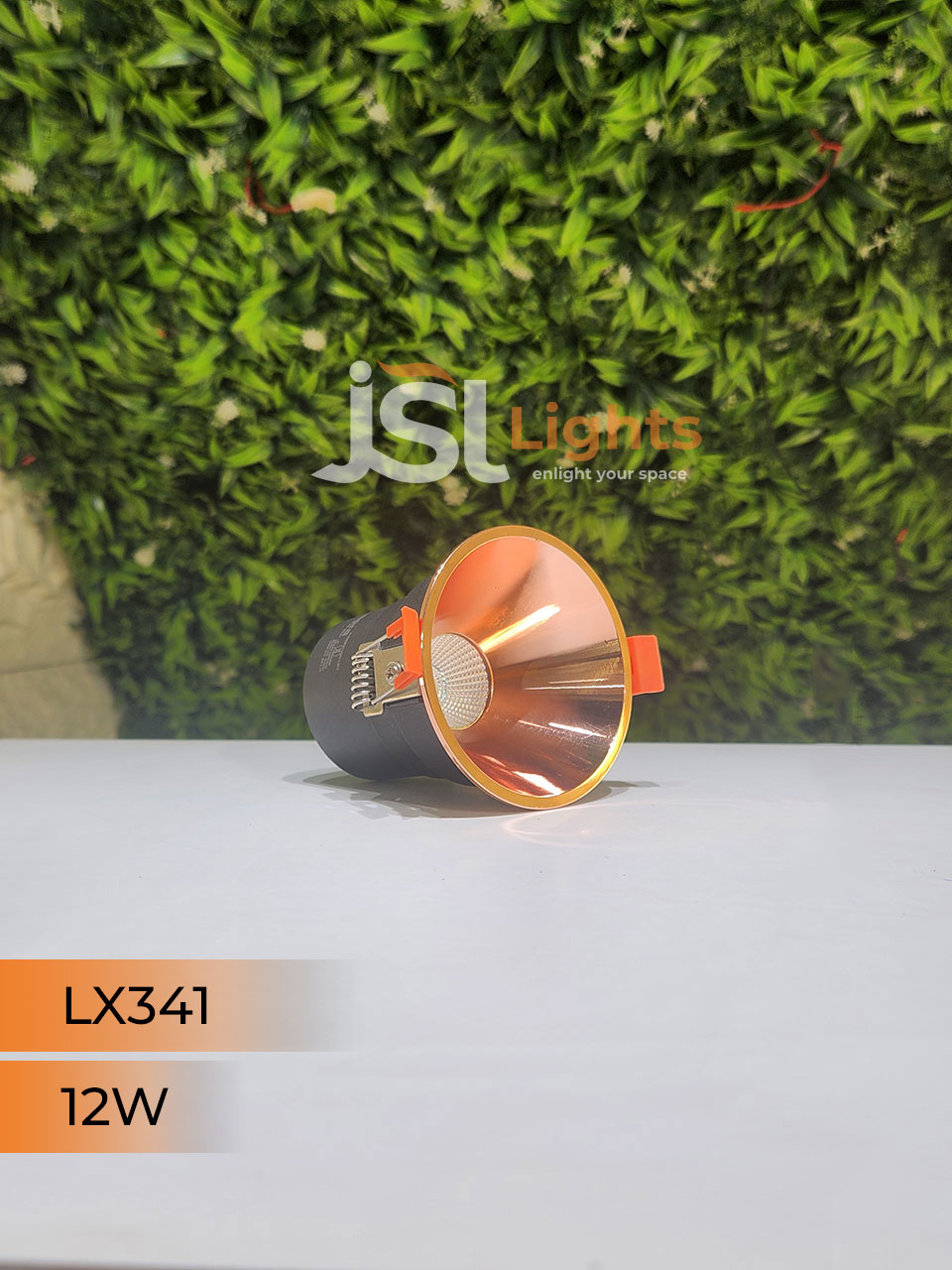 12W LX RoseGold Deep Recessed COB Downlight 341 for Home Ceiling LED Spotlight with Driver