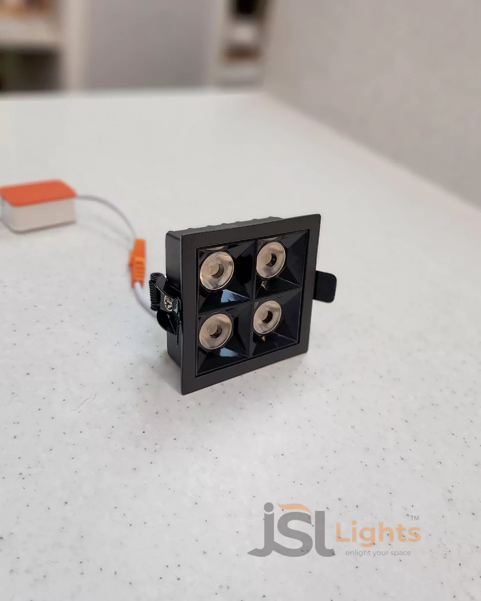 4W Square LX 935 Black Recessed Spotlight for Home Ceiling with Driver