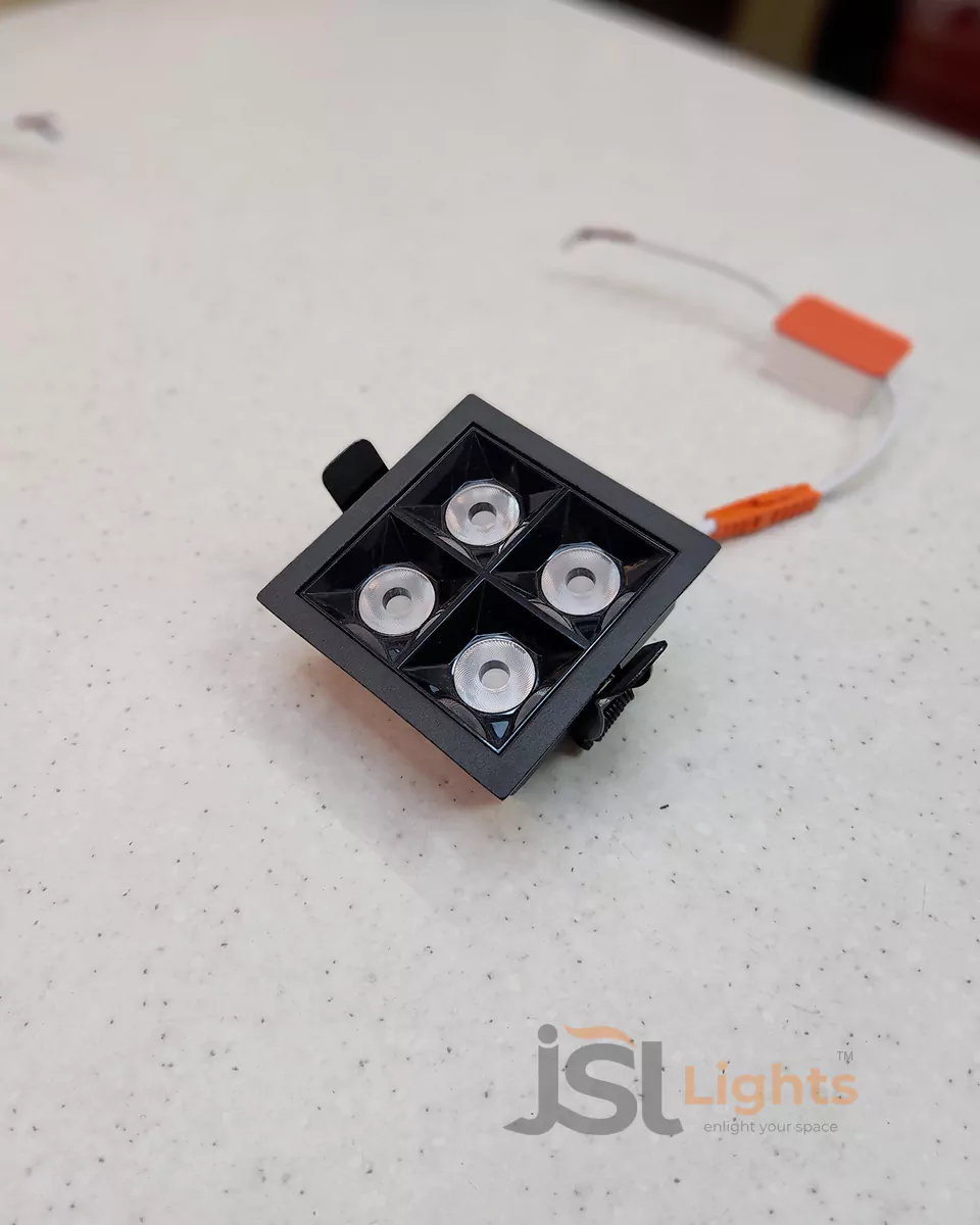 4W Square LX 935 Black Recessed Spotlight for Home Ceiling with Driver