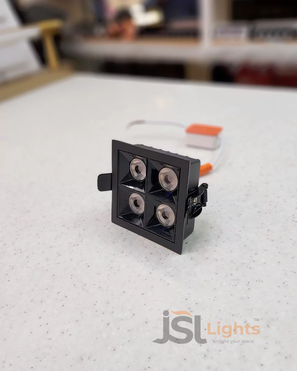 4W Square LX 935 Black Recessed Spotlight for Home Ceiling with Driver