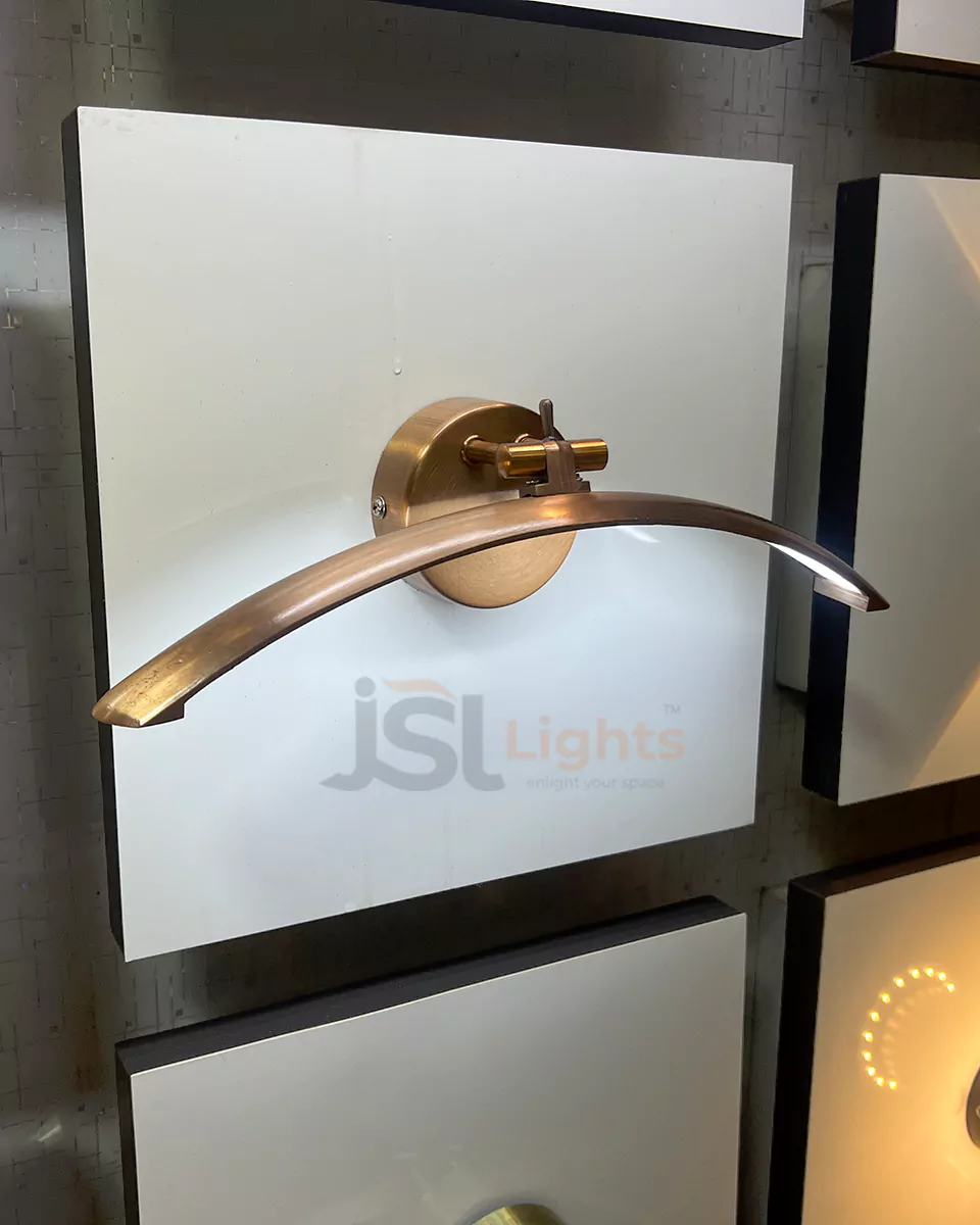 12W LX Copper 876 Curve Mirror Light Bathroom Wash Basin light Aluminium Body Picture Light on