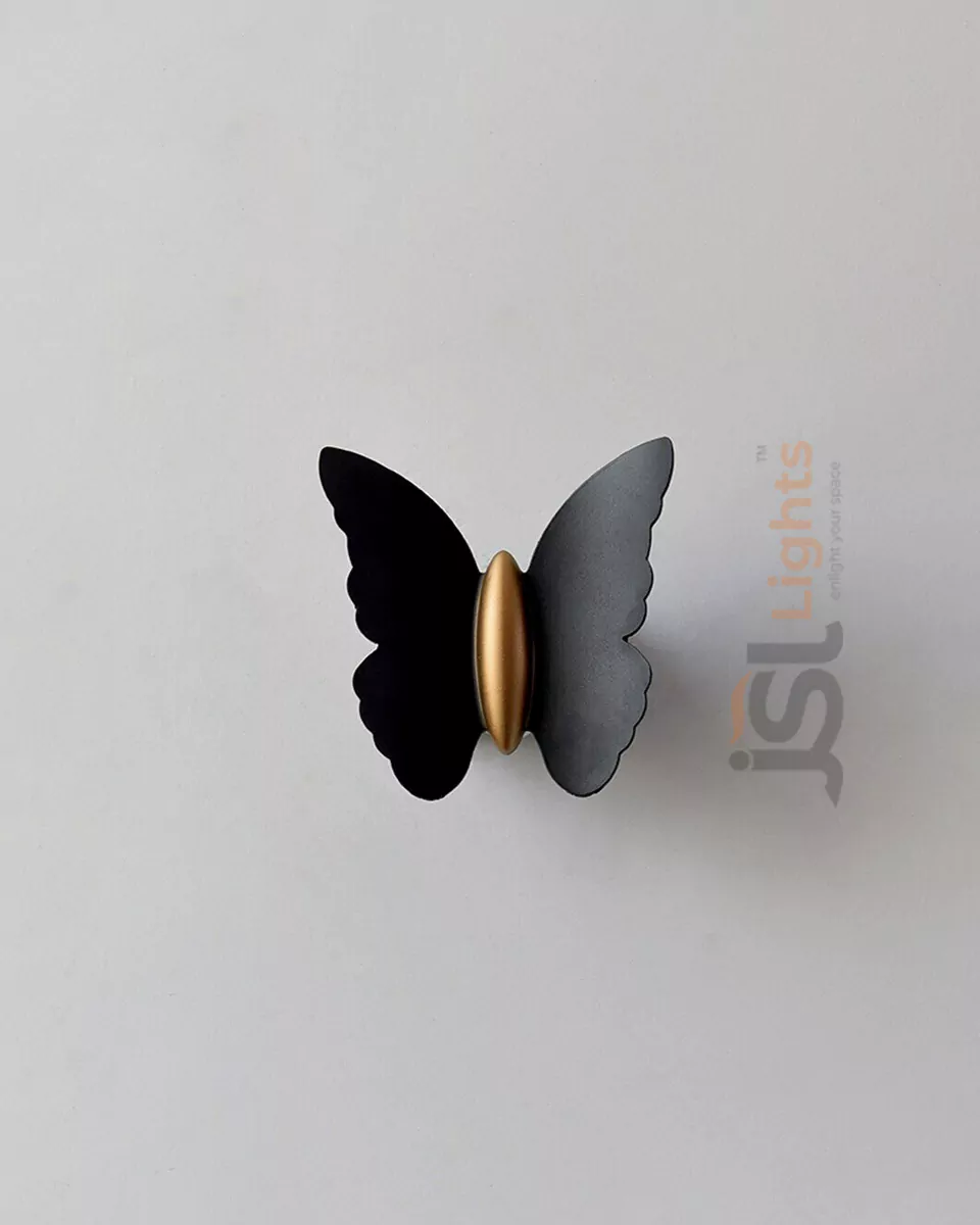 12W Black Butterfly Up Down Wall Light Outdoor Wall Decorative Washer Lamp 3000K IP54