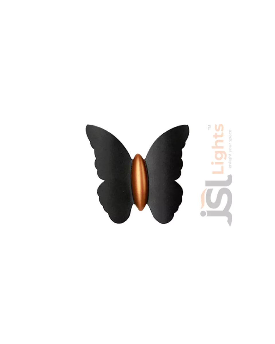 12W Black Butterfly Up Down Wall Light Outdoor Wall Decorative Washer Lamp 3000K IP54