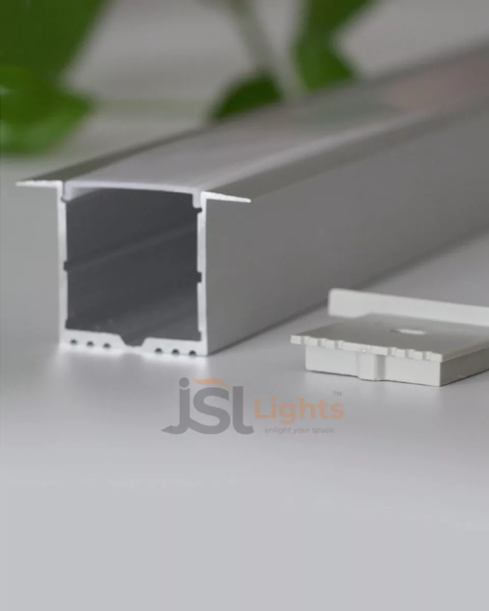 35x35 mm Recessed Aluminium Profile Light Channel 3535 with White Diffuser for LED Strip Lighting