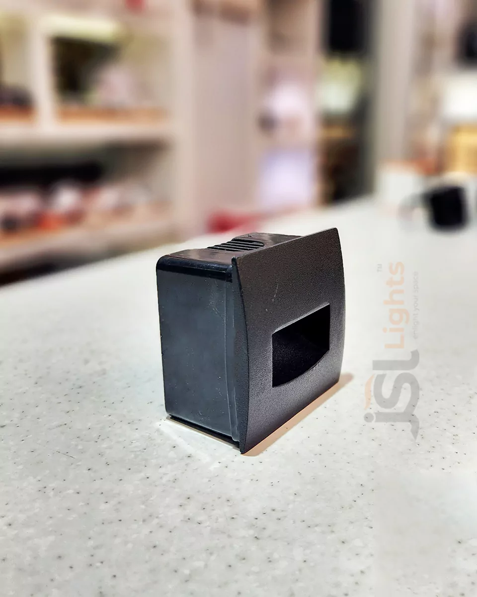 3W Apra 7422 Square Black Foot Light Aluminium Body Weather Proof Stair Light IP54