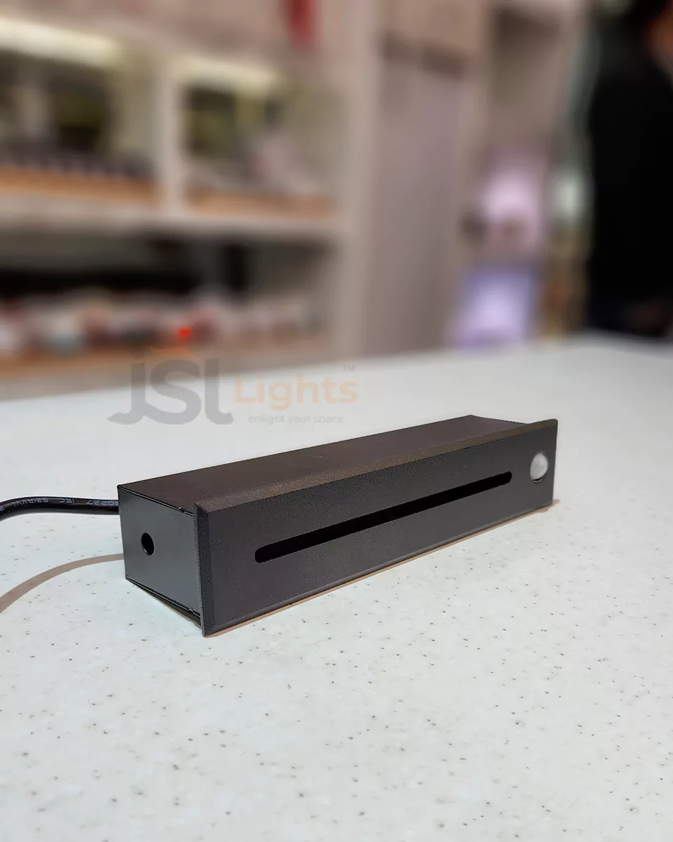 3W Apra Linear Black Foot Light 626C with Sensor Stair Light Weather Proof Light IP54
