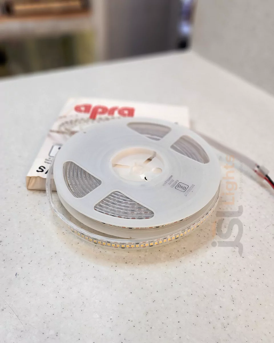 Apra 240LED Water Proof LED Strip Light 2835 SMD IP67 Profile Strip Light 3000K Cove Light | 5 Meter roll.