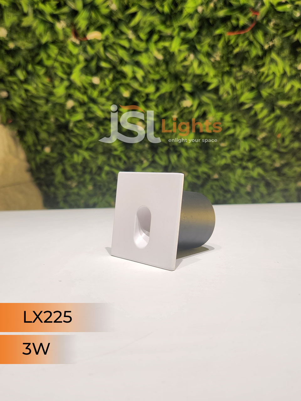 3W LX Square White Foot Light 225 Aluminium Body Stair Light Weather Proof Light IP54