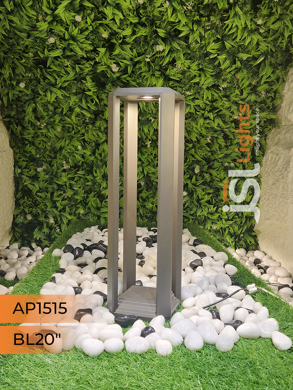Apra 1515 Outdoor Garden Bollard Light 20 Inches 12W COB LED Outdoor Aluminium Body Garden Pathway Light 3000K