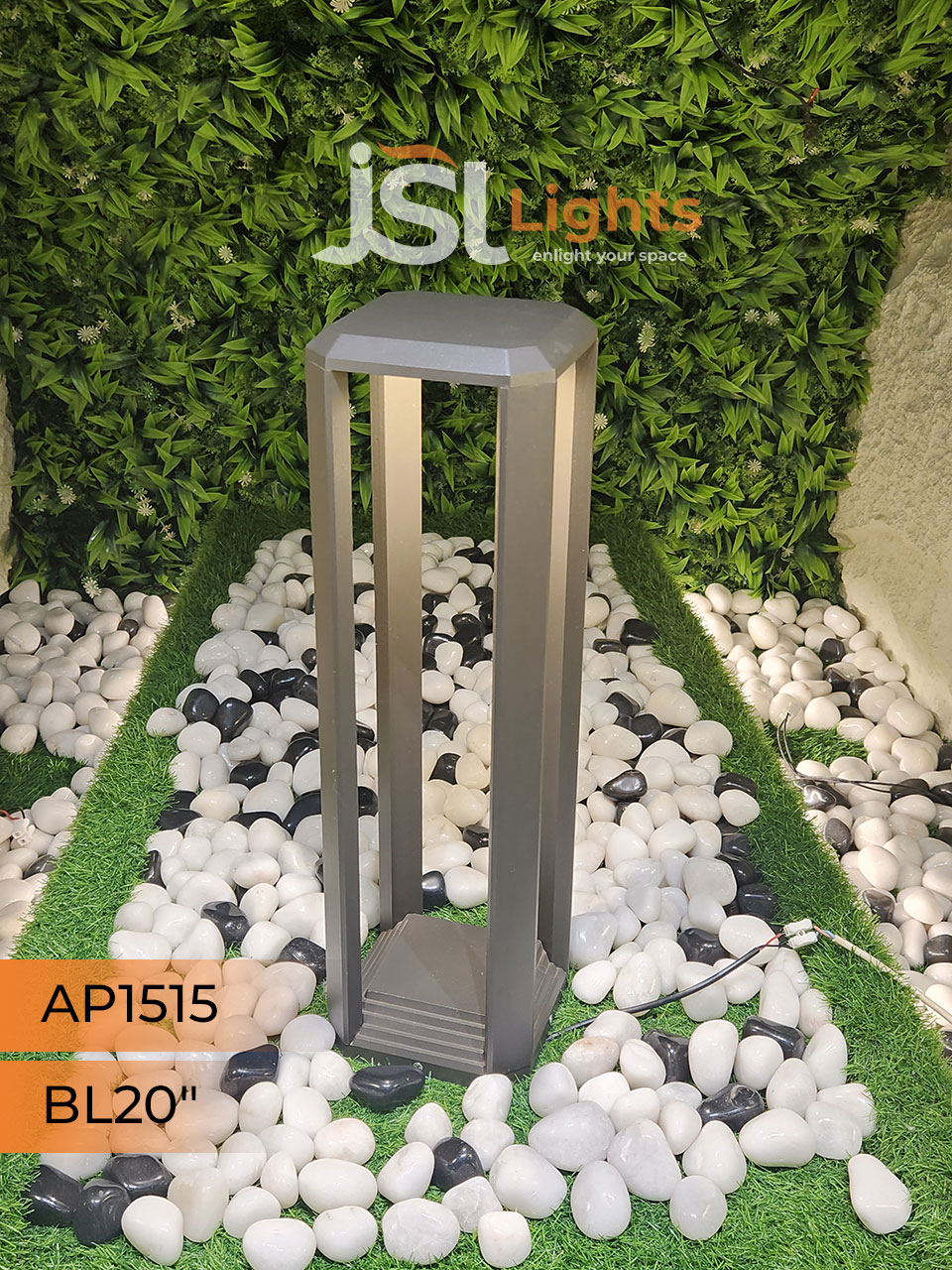Apra 1515 Outdoor Garden Bollard Light 20 Inches 12W COB LED Outdoor Aluminium Body Garden Pathway Light 3000K