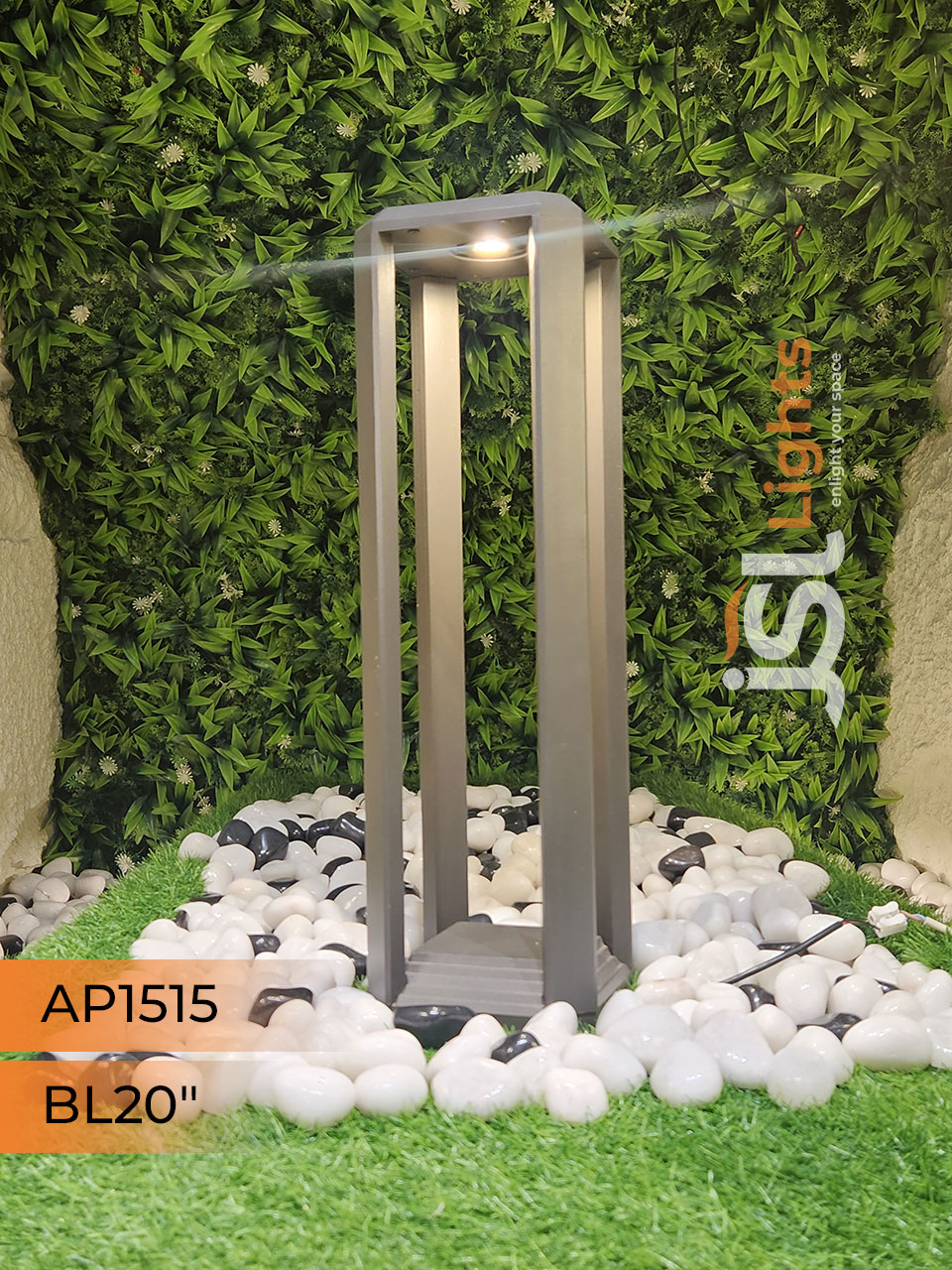 Apra 1515 Outdoor Garden Bollard Light 20 Inches 12W COB LED Outdoor Aluminium Body Garden Pathway Light 3000K