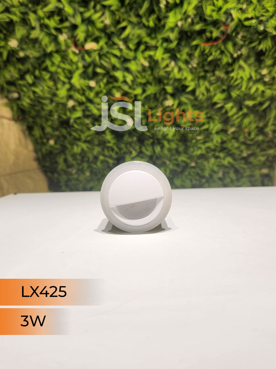 LX 425 3W Round White Foot Light Aluminium Body Stair Light Weather Proof Light IP54