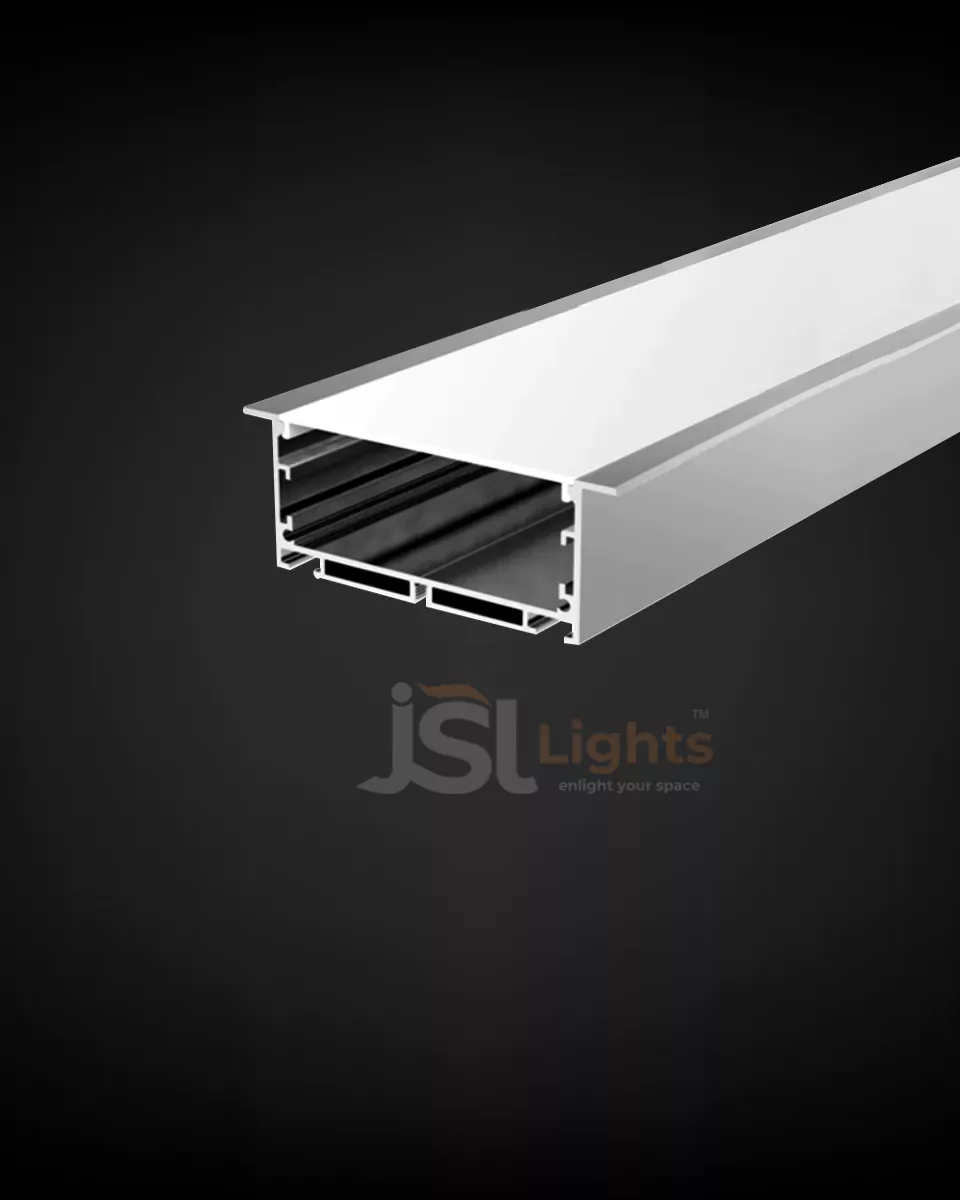 75*35mm Recessed Mounted Aluminium Profile Light Channel 7535 Collar Profile with White Diffuser for LED Strip Lighting