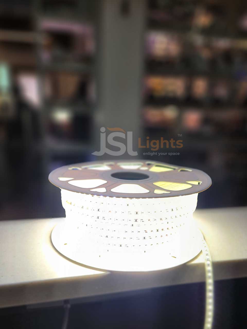 50 Meter Natural White SMD 2835 Rope Light 120 LED Ceiling Cove Light for Outdoor Waterproof IP65 4000K LED Rope Strip Light ON Mode