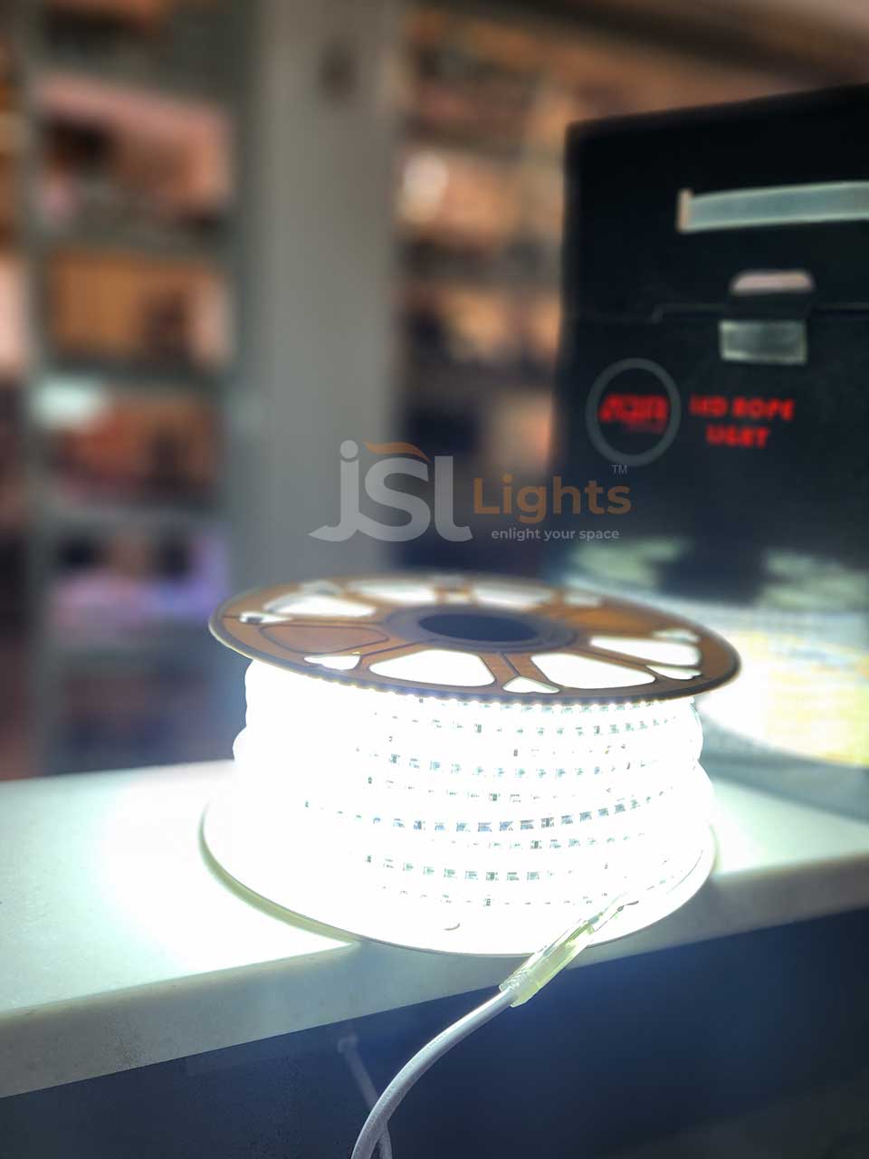 50 Meter White SMD 2835 Rope Light 120 LED Ceiling Cove Light for Outdoor Waterproof IP65 6000K LED Rope Strip Light ON Mode