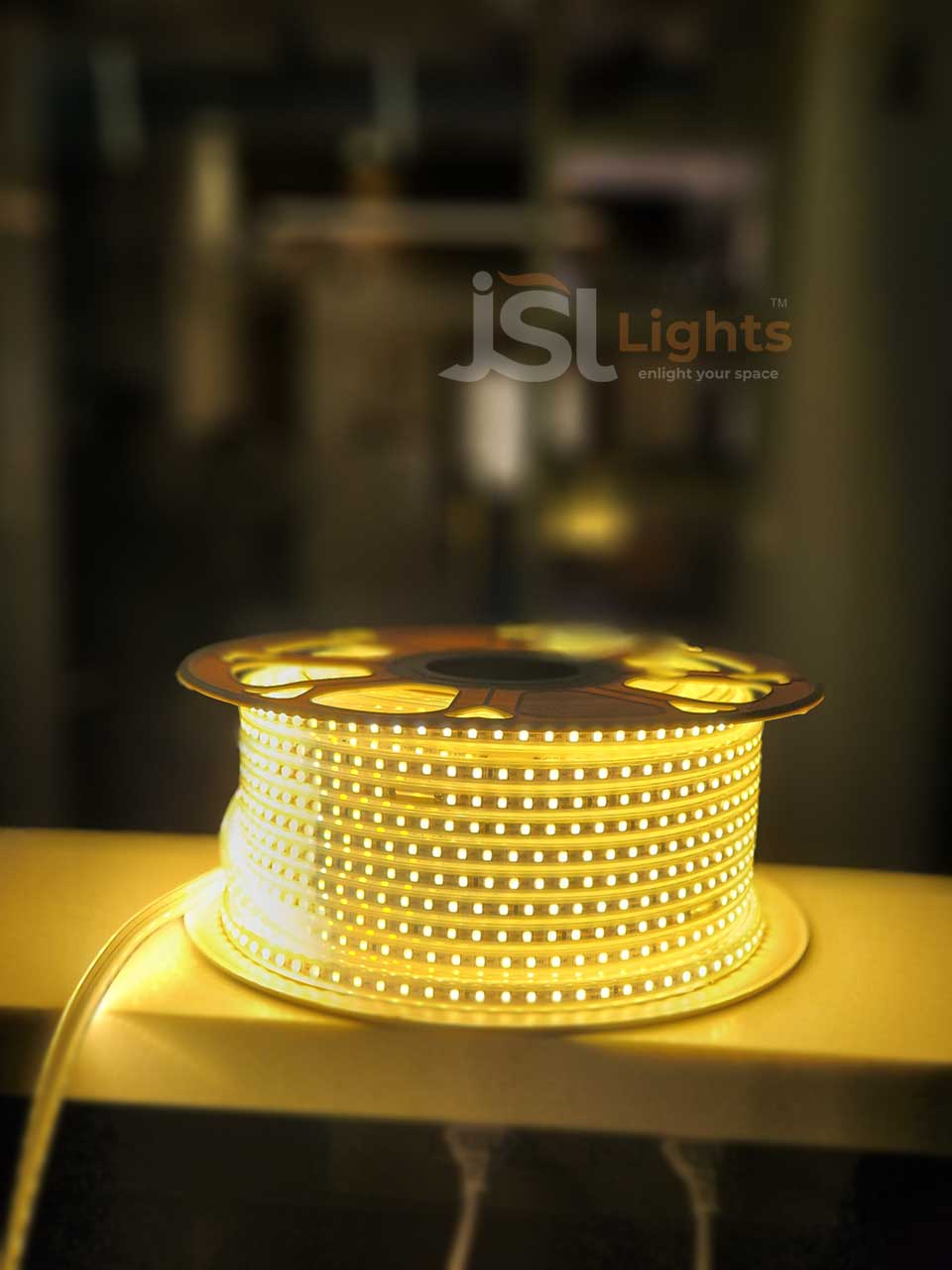 AGR 120 LED Outdoor Waterproof IP65 2835 SMD Rope Light Cove Light with Warm White 50 Meter Roll and 1 Connector Lead