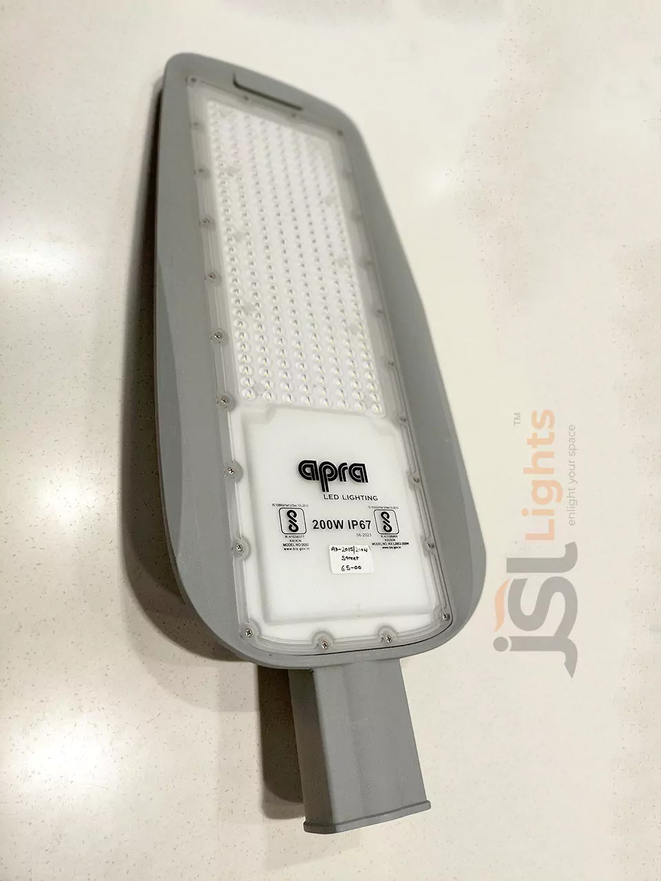 200W Grey LED Street Light with White LED Outdoor Waterproof IP67 Street Pole Light 6000K Pole Lamp Aluminium Die Casting Front View