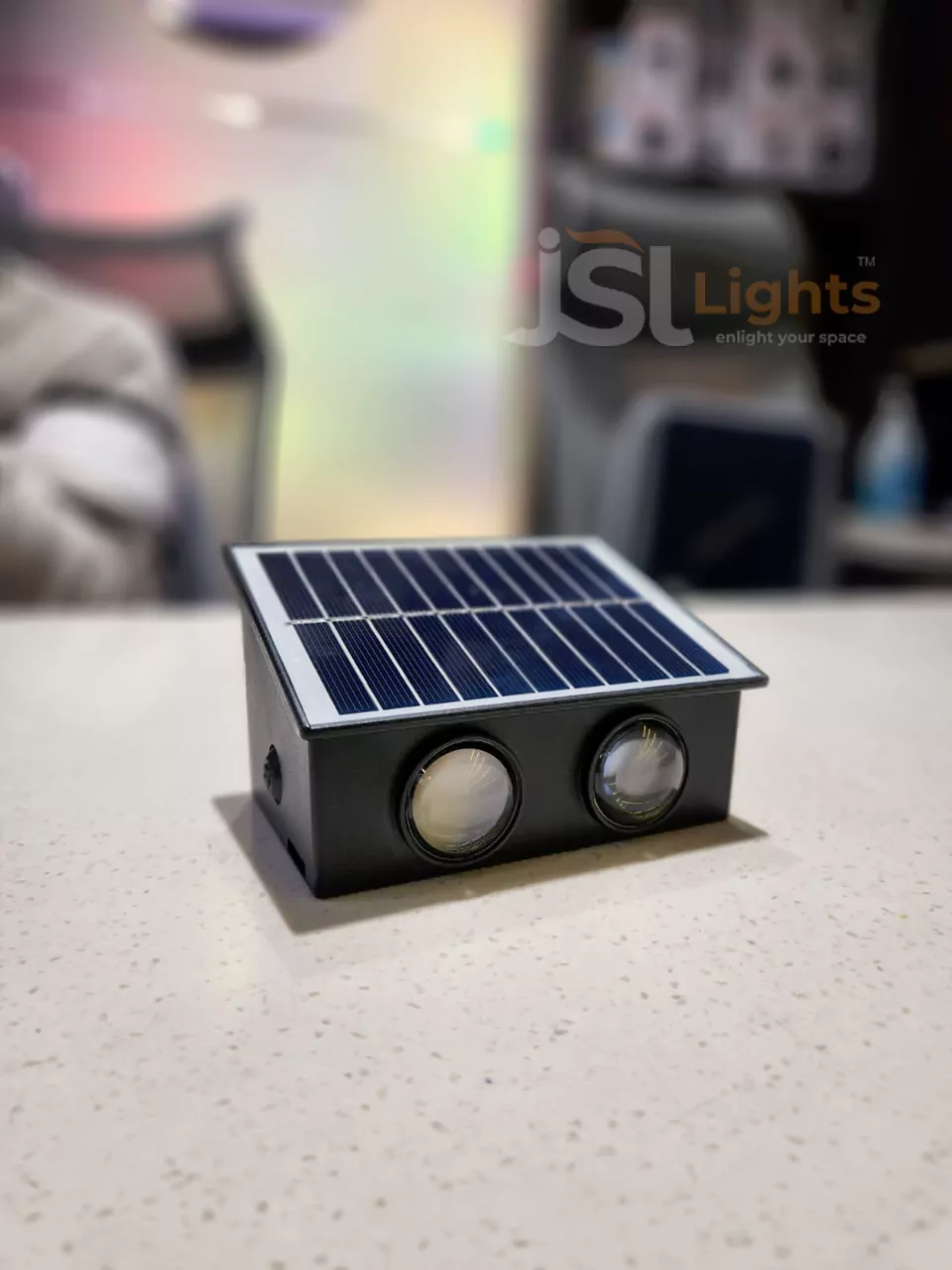 4W Solar Up Down Wall Decorative Light T5105 Black Solar Lamp 3000K Outdoor Solar Garden Light with Day Night Sensor