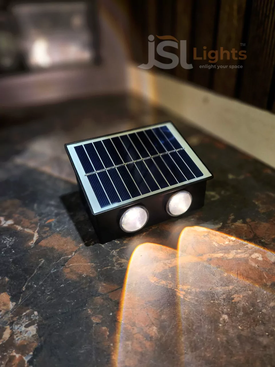 4W Solar Up Down Wall Decorative Light T5105 Black Solar Lamp 3000K Outdoor Solar Garden Light with Day Night Sensor