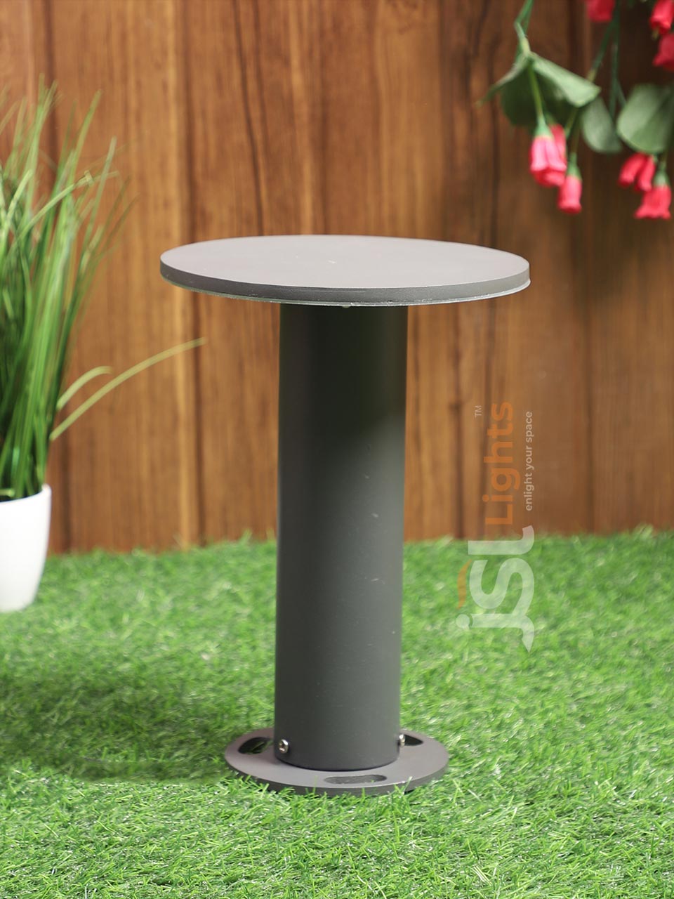 10in-round-outdoor-grey-led-gate-light-7080-pillar-post-light-aluminium-body-with-inbuilt-12w-led-ip65-gate-lamp