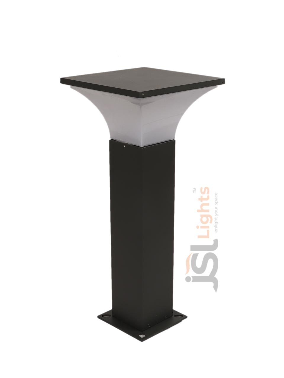24" Oppo Square Outdoor LED Garden Bollard Light AP270 Pathway Light with B22 Holder Aluminium Body IP65