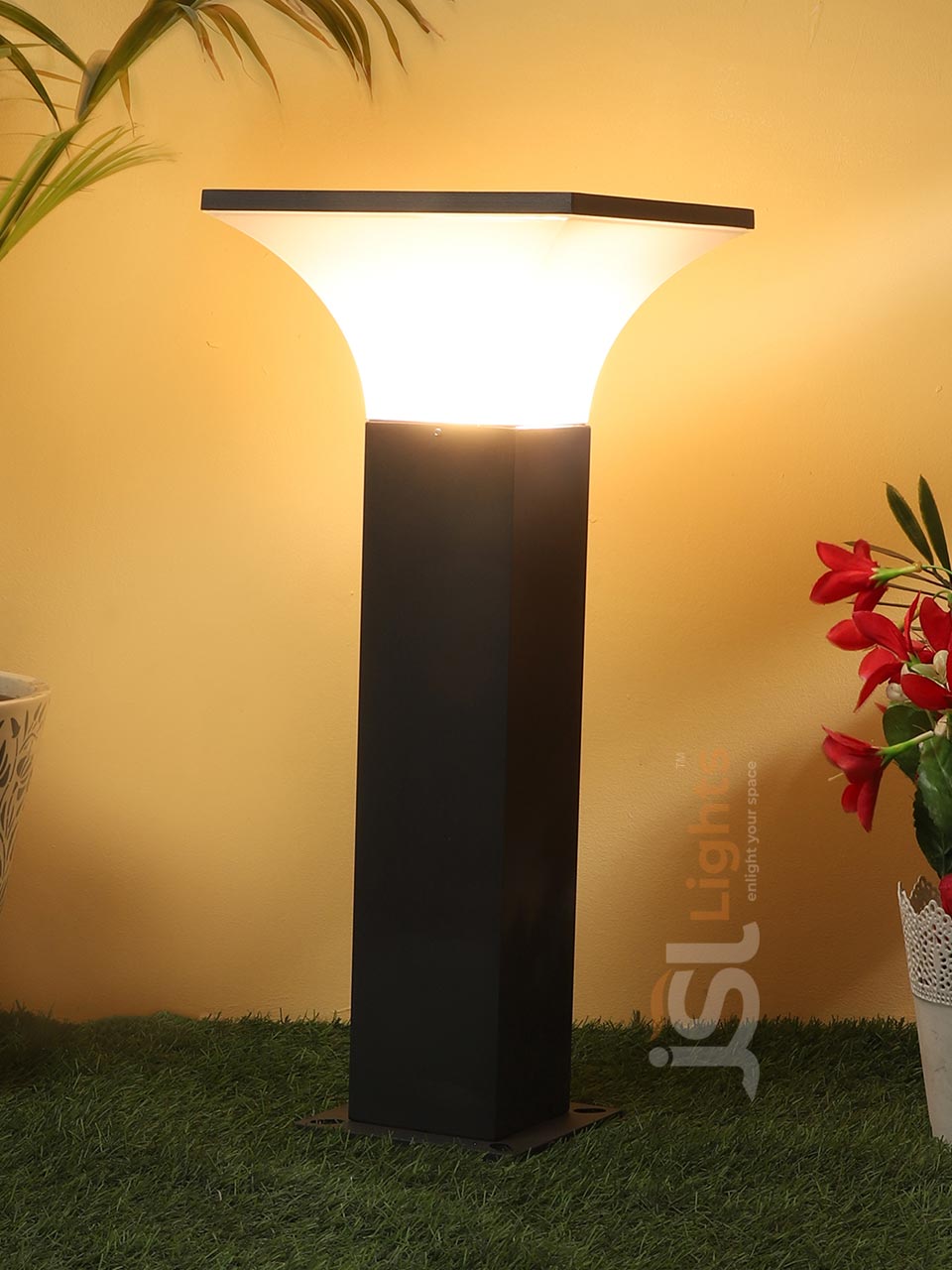 24" Oppo Square Outdoor LED Garden Bollard Light AP270 Pathway Light with B22 Holder Aluminium Body IP65 ON
