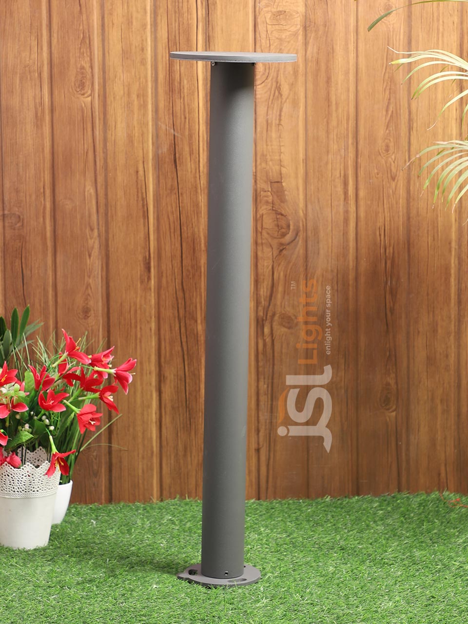 30" Outdoor Grey Round LED 12W Garden Bollard Light 7080 Pathway Light Aluminium Body with Inbuild LED IP65