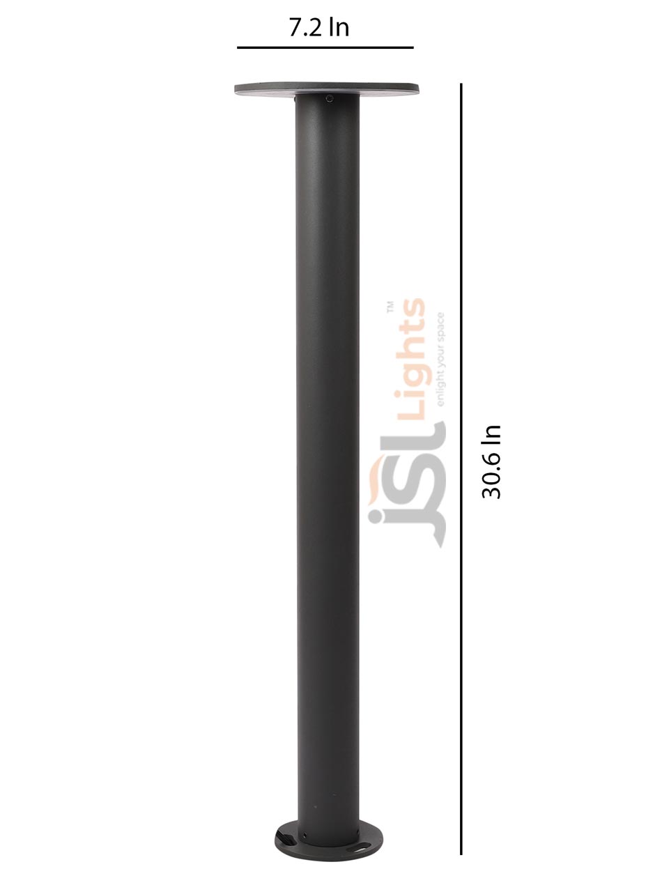 30" Outdoor Grey Round LED 12W Garden Bollard Light 7080 Pathway Light Aluminium Body with Inbuild LED IP65