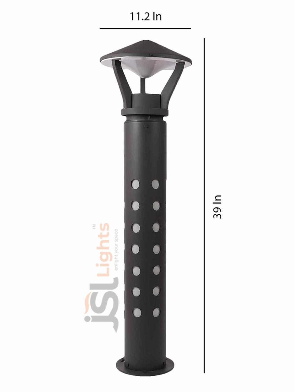 39" Outdoor Grey LED Garden Bollard Light 177 Pathway Light Aluminium Body with E27 Holder IP65