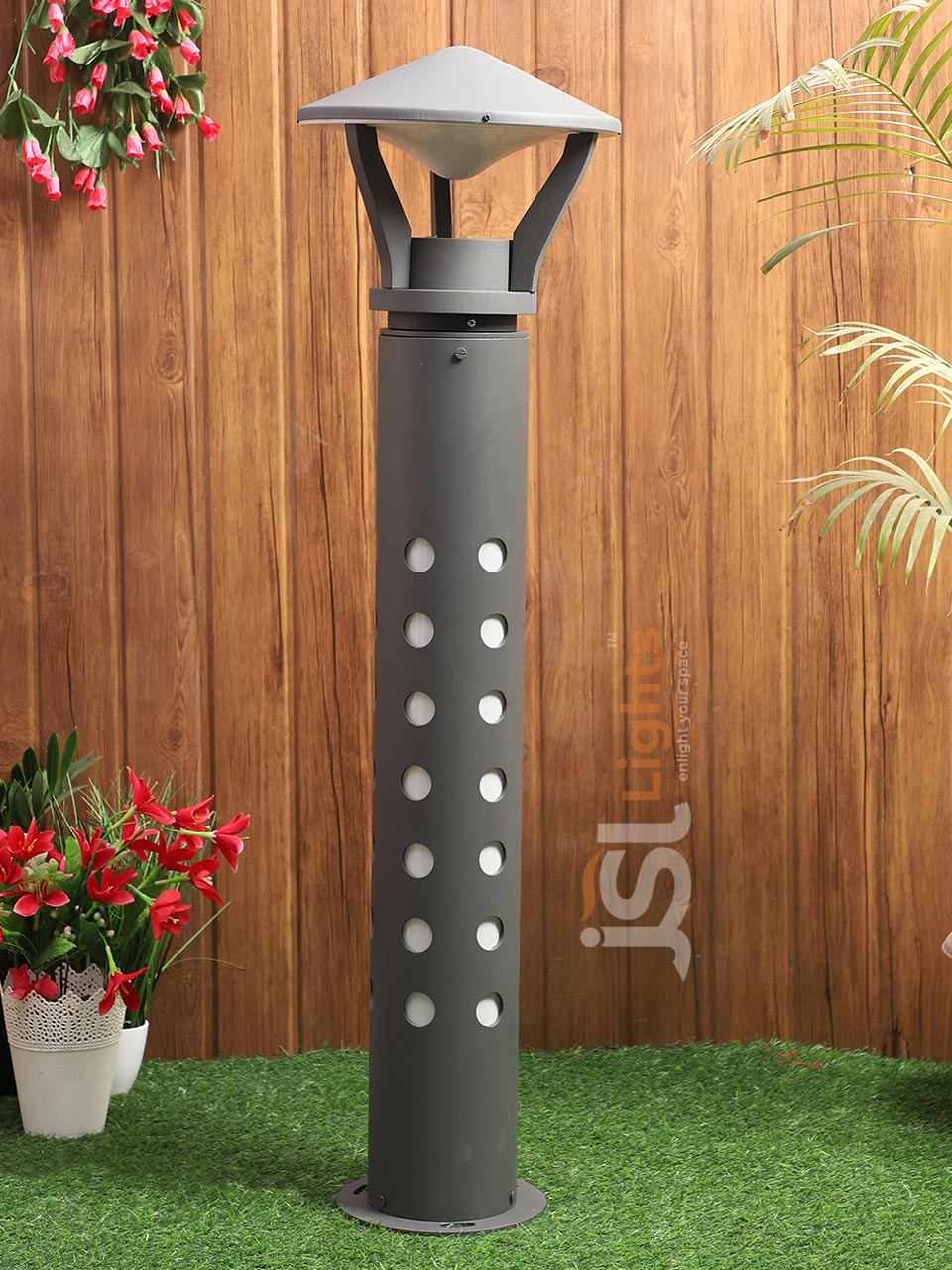 39" Outdoor Grey LED Garden Bollard Light 177 Pathway Light Aluminium Body with E27 Holder IP65