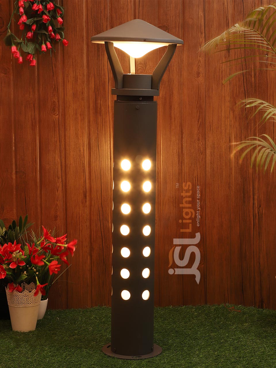 39" Outdoor Grey LED Garden Bollard Light 177 Pathway Light Aluminium Body with E27 Holder IP65