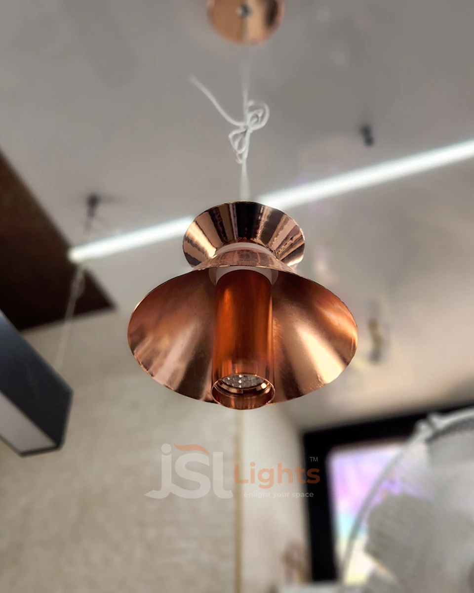 8W LX 181 Copper Fancy Hanging Lights for Home Ceiling Pendant Light with 3000K LED Color