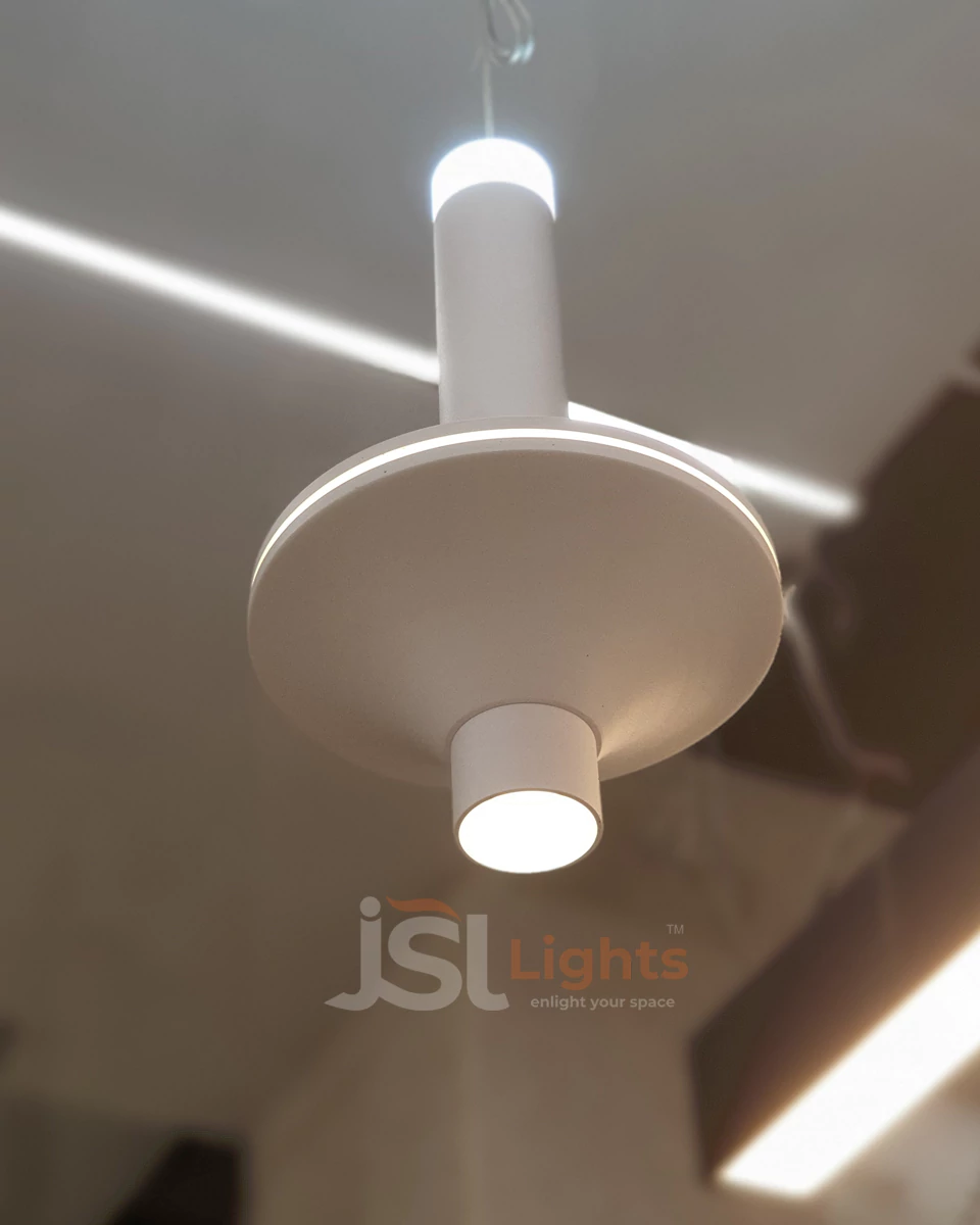 8W LX 481 White Fancy Hanging Lights for Home Ceiling Pendant Light with 3000K LED Color