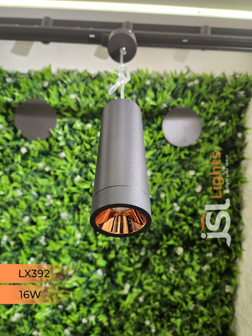 16W LX 392 Black Fancy Hanging Lights with Rosegold Reflector for Home Ceiling Pendant Light with 3000K LED Color