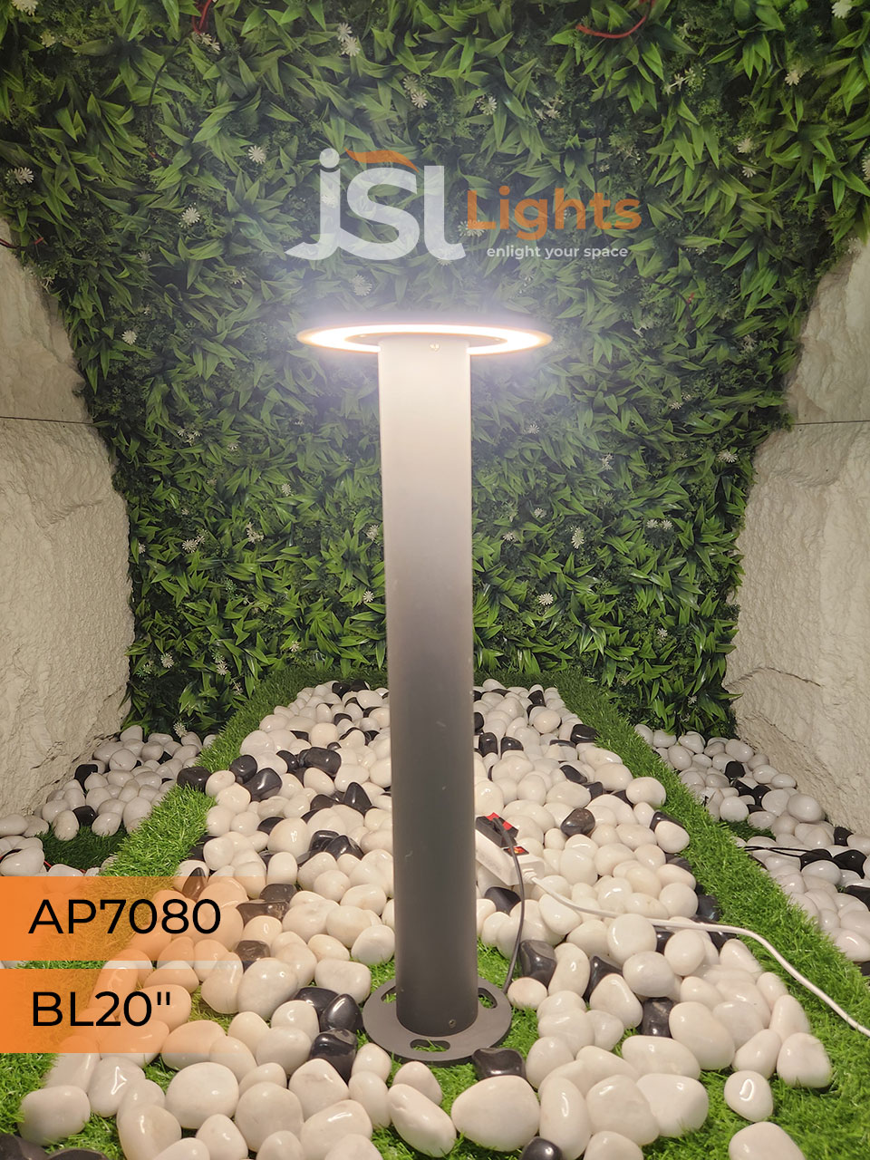 LX 7080 Outdoor Garden Bollard Light 27" Waterproof Pathway Light with 12w LED IP65