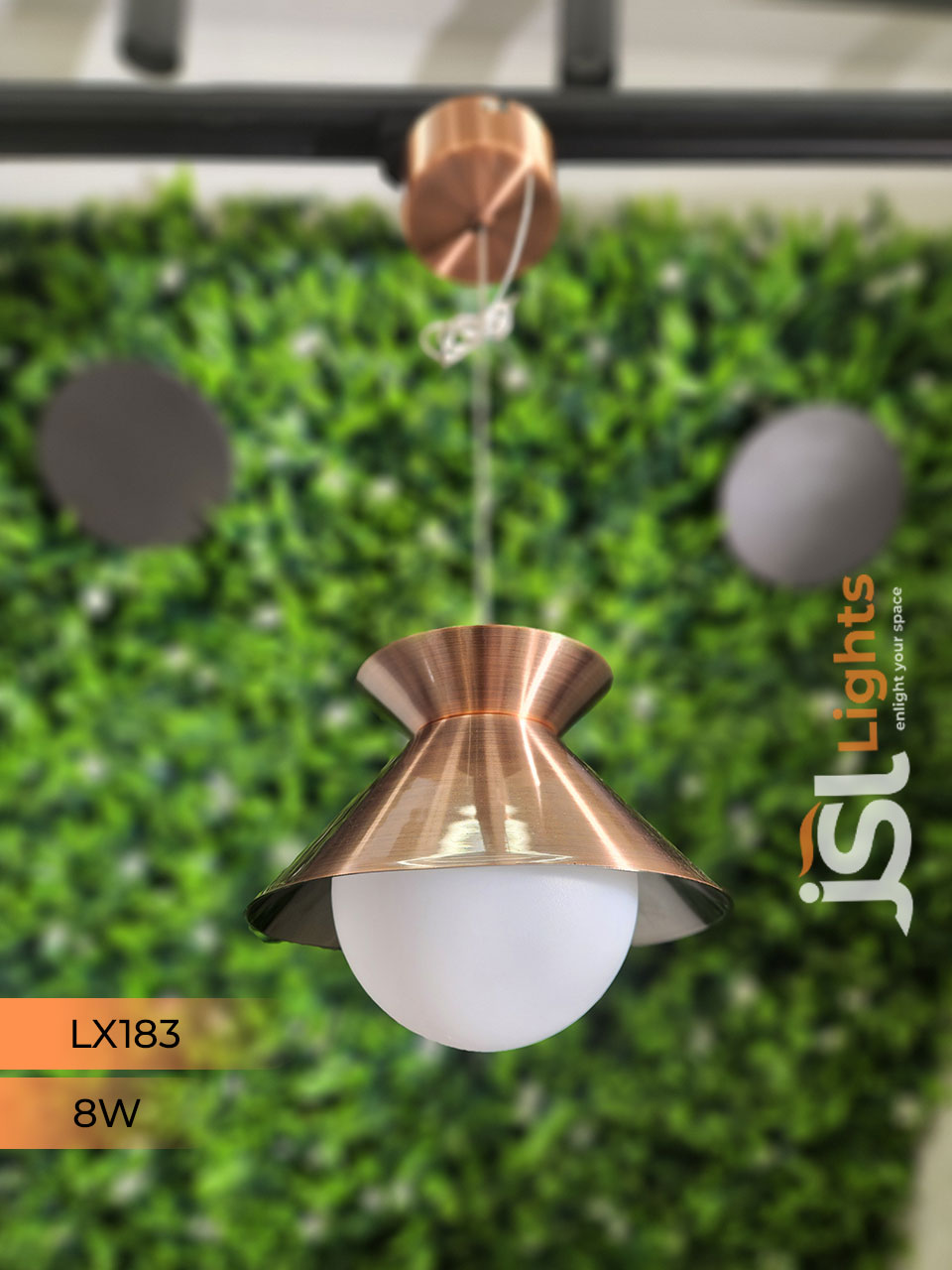 6W LX 183 Copper Fancy Hanging Lights for Home Ceiling Pendant Light with 3000K LED Color