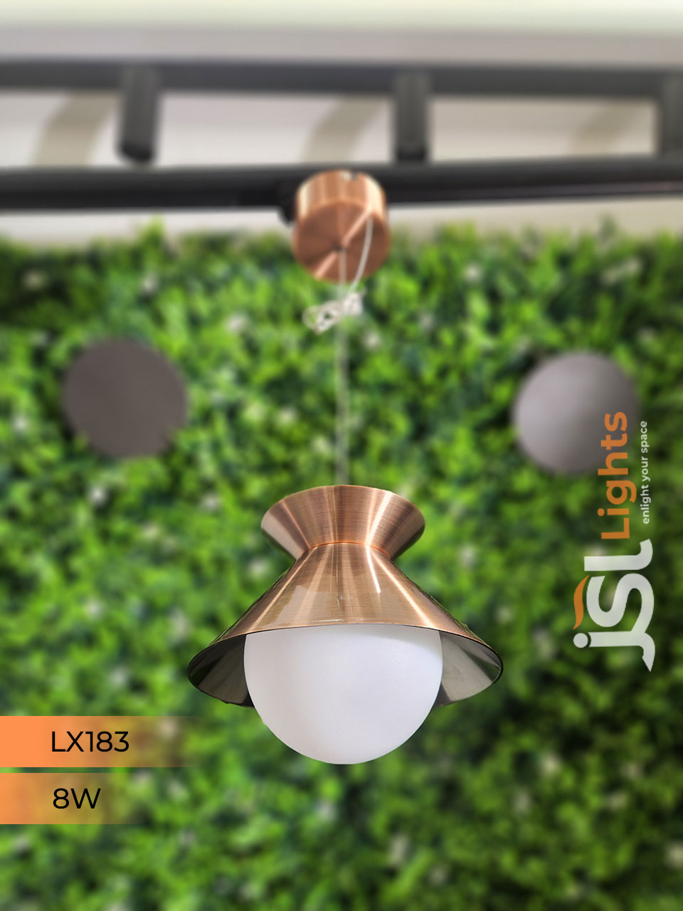 6W LX 183 Copper Fancy Hanging Lights for Home Ceiling Pendant Light with 3000K LED Color