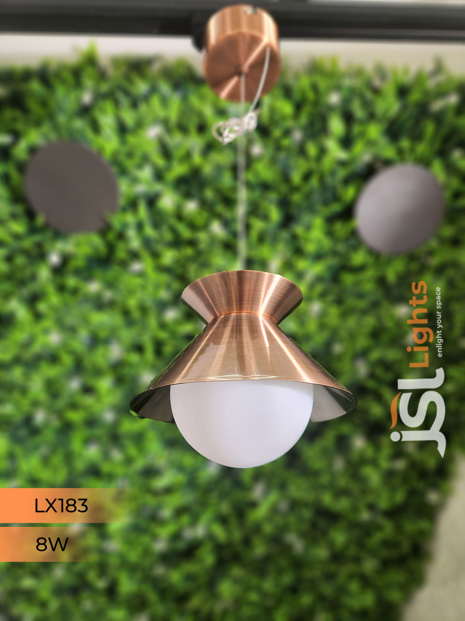 6W LX 183 Copper Fancy Hanging Lights for Home Ceiling Pendant Light with 3000K LED Color