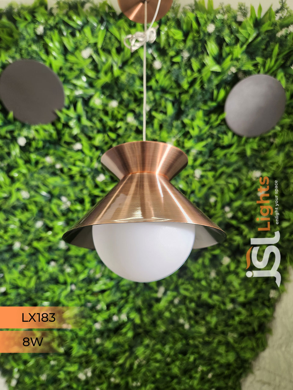 6W LX 183 Copper Fancy Hanging Lights for Home Ceiling Pendant Light with 3000K LED Color