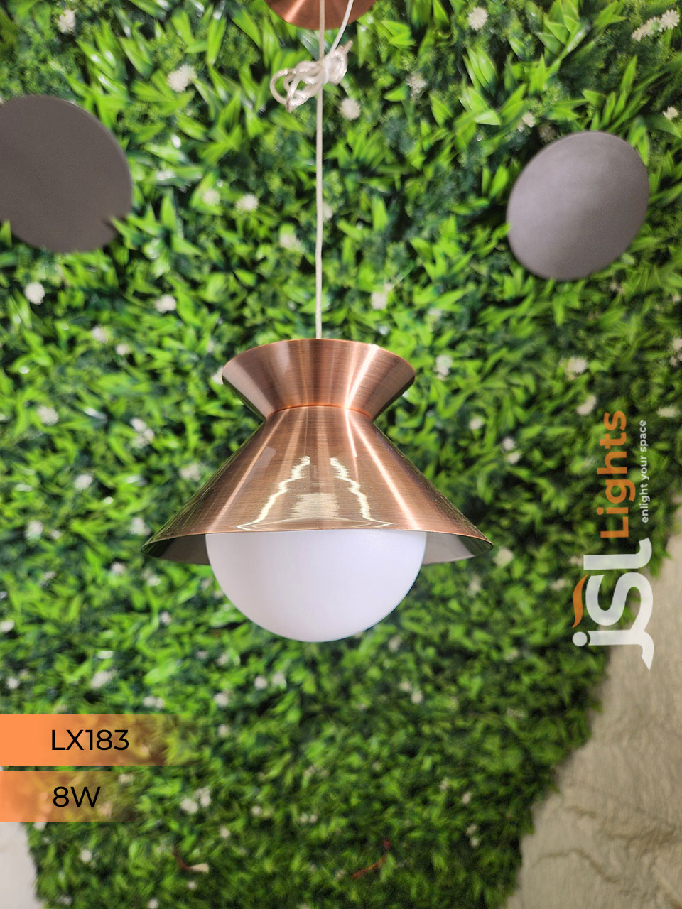 6W LX 183 Copper Fancy Hanging Lights for Home Ceiling Pendant Light with 3000K LED Color