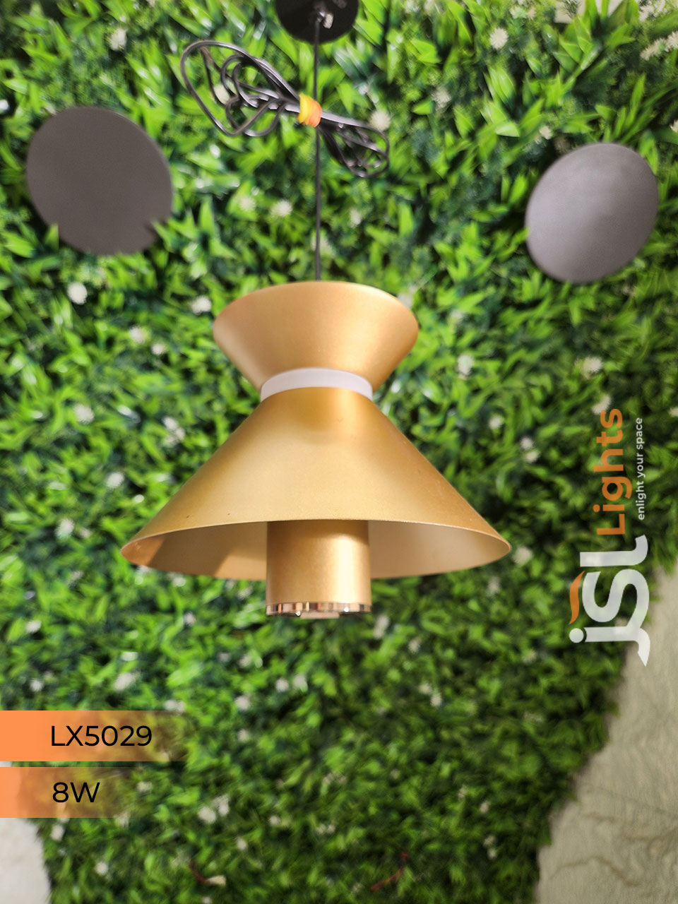 8W LX 5029 Golden Fancy Hanging Lights for Home Ceiling Pendant Light with 3000K LED Color
