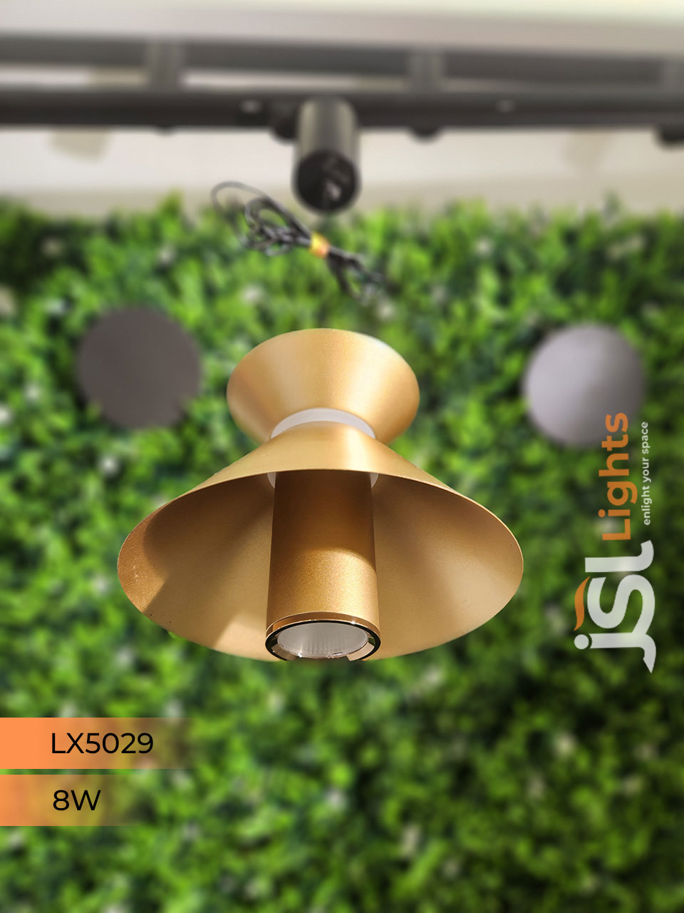8W LX 5029 Golden Fancy Hanging Lights for Home Ceiling Pendant Light with 3000K LED Color