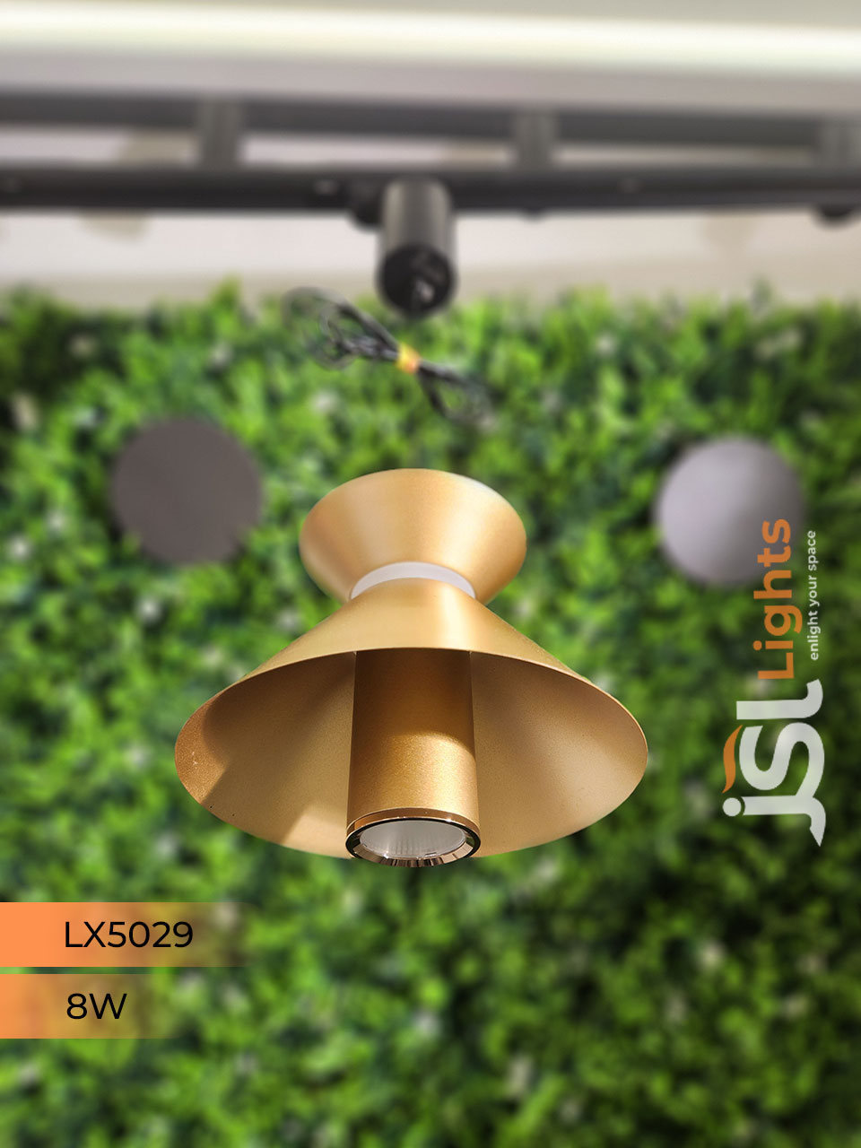 8W LX 5029 Golden Fancy Hanging Lights for Home Ceiling Pendant Light with 3000K LED Color