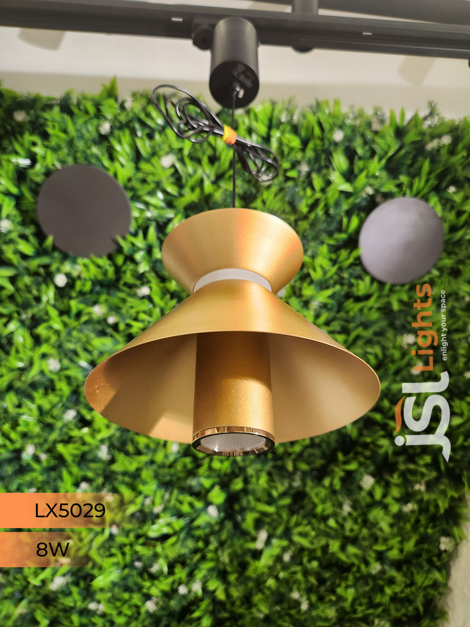 8W LX 5029 Golden Fancy Hanging Lights for Home Ceiling Pendant Light with 3000K LED Color