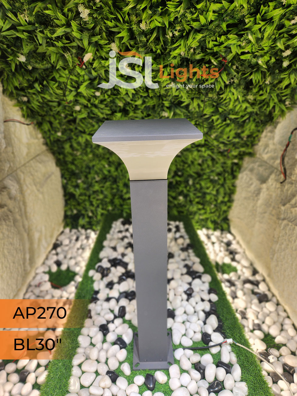 AP 270 Oppo Square Outdoor LED Garden Bollard Light 30 Inches Pathway Light with B22 Holder Aluminium Body IP65