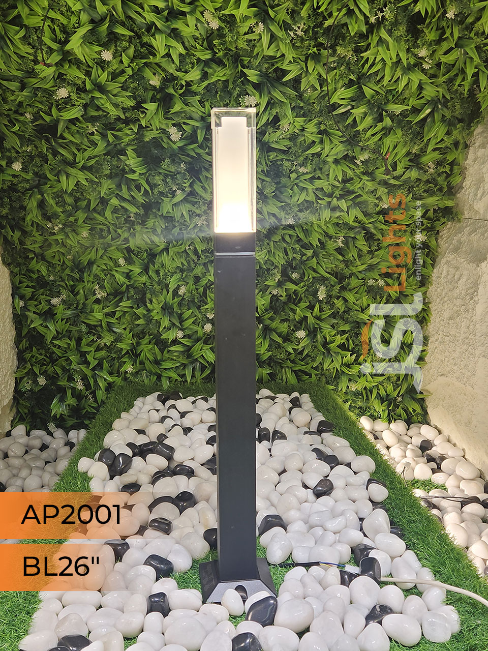Apra 2001 Outdoor Grey Garden Bollard Light 26 Inches Pathway Light Aluminium Body with Inbuild 12 w LED IP65
