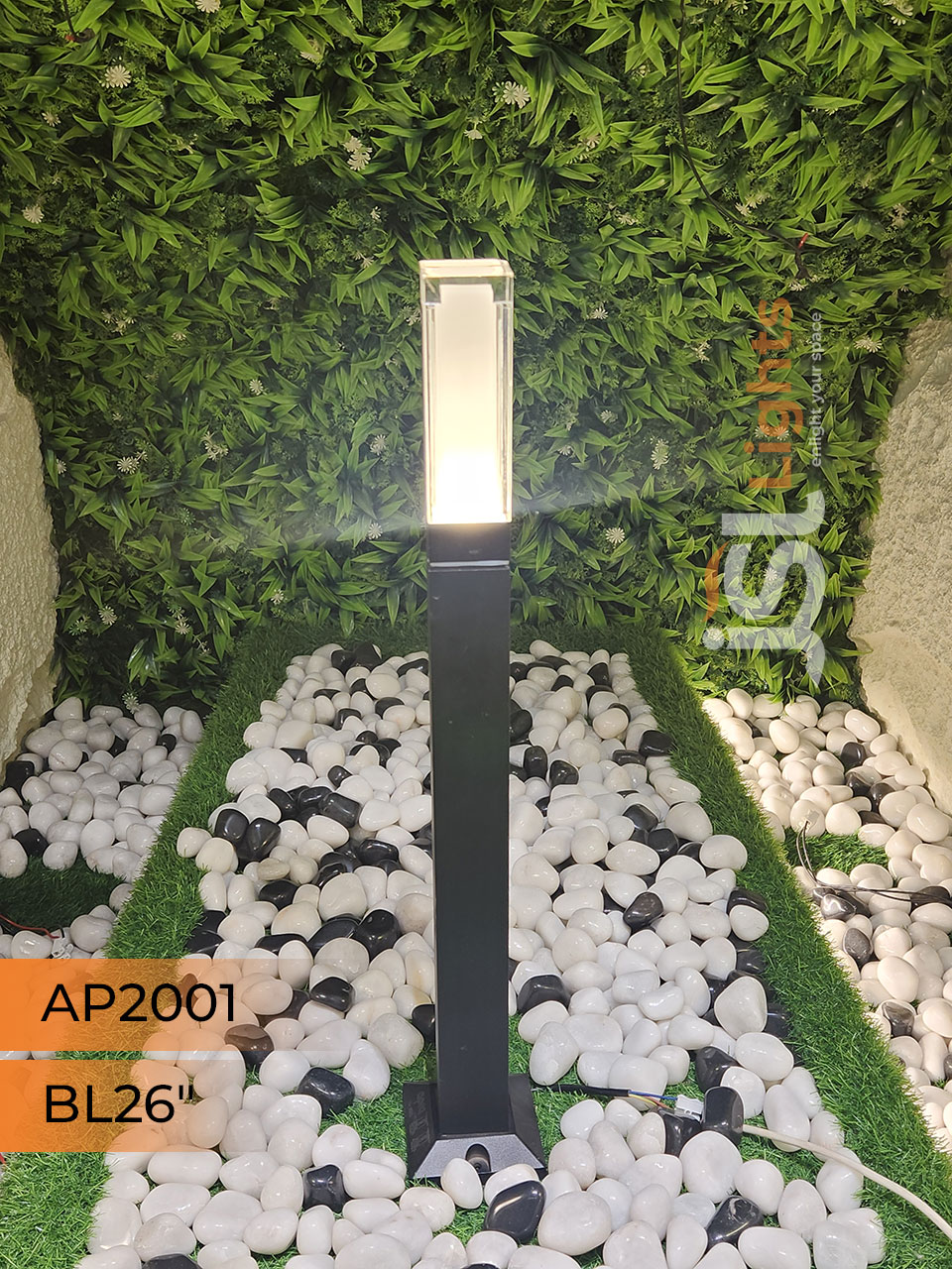 Apra 2001 Outdoor Grey Garden Bollard Light 26 Inches Pathway Light Aluminium Body with Inbuild 12 w LED IP65