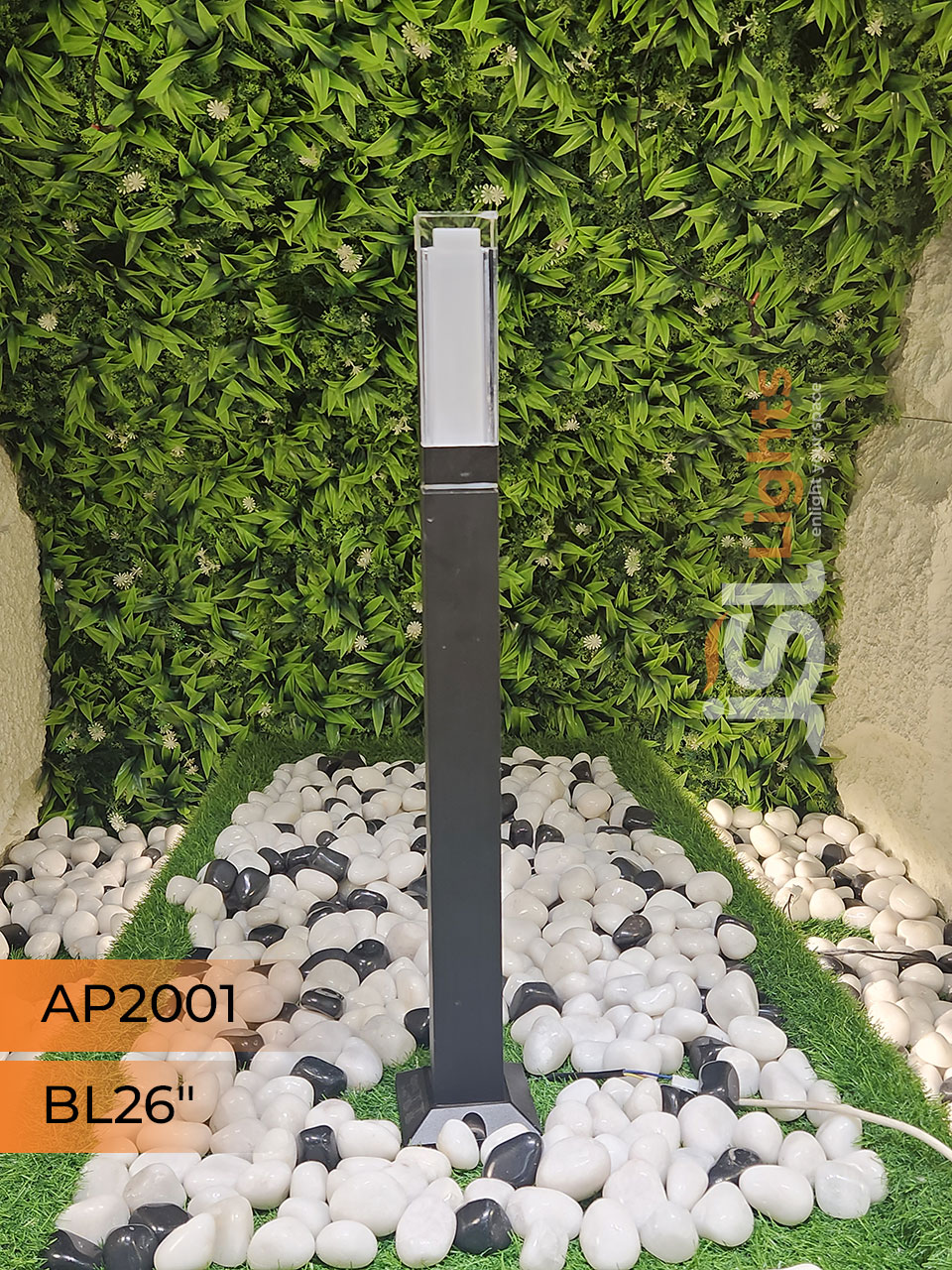 Apra 2001 Outdoor Grey Garden Bollard Light 26 Inches Pathway Light Aluminium Body with Inbuild 12 w LED IP65