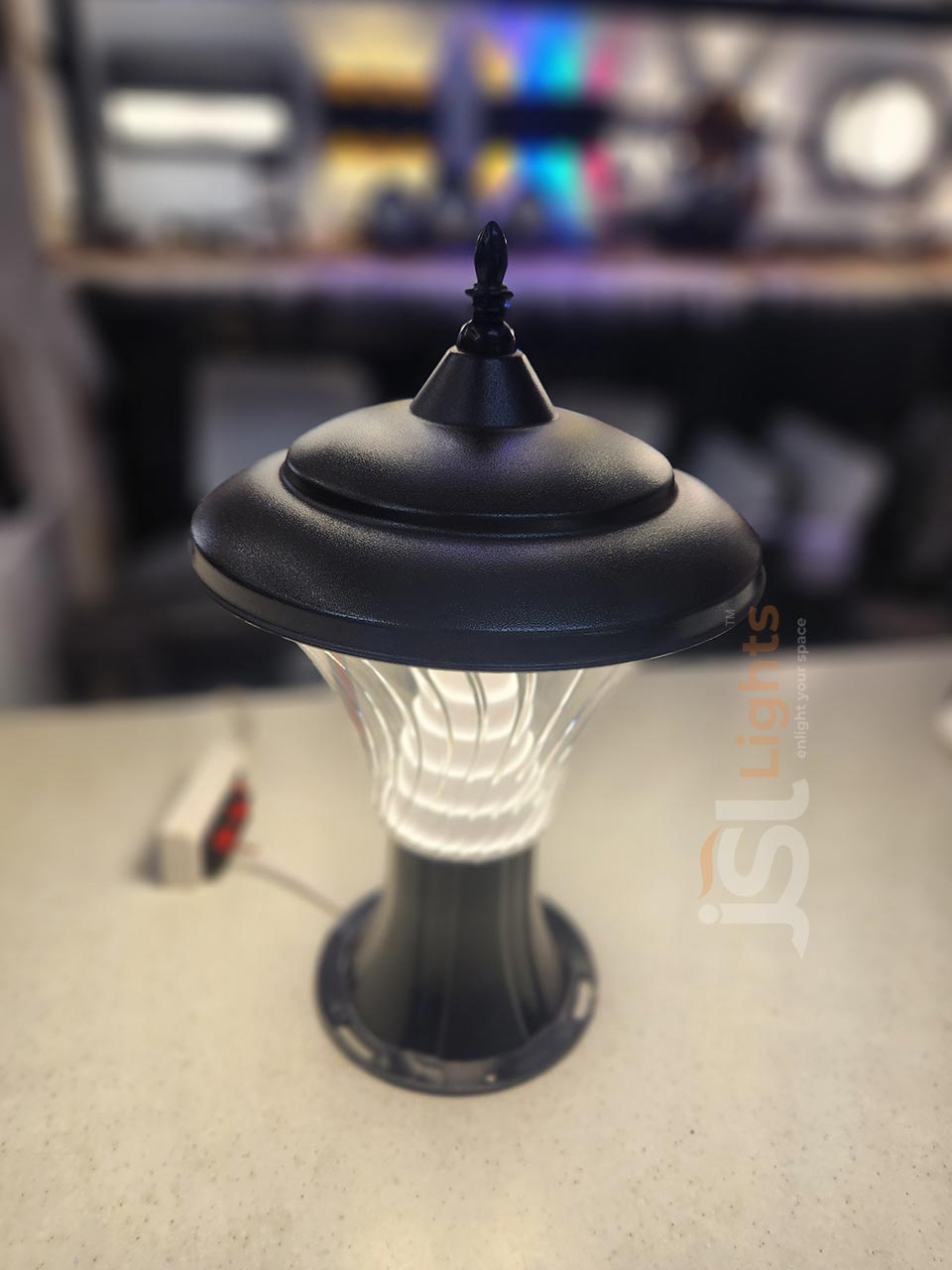 13 Inch Outdoor Smart Galaxy Gate Light with Unbreakable Polycarbonate Body Pillar Post Lamp IP65 Pillar Light 12W Inbuild LED ON